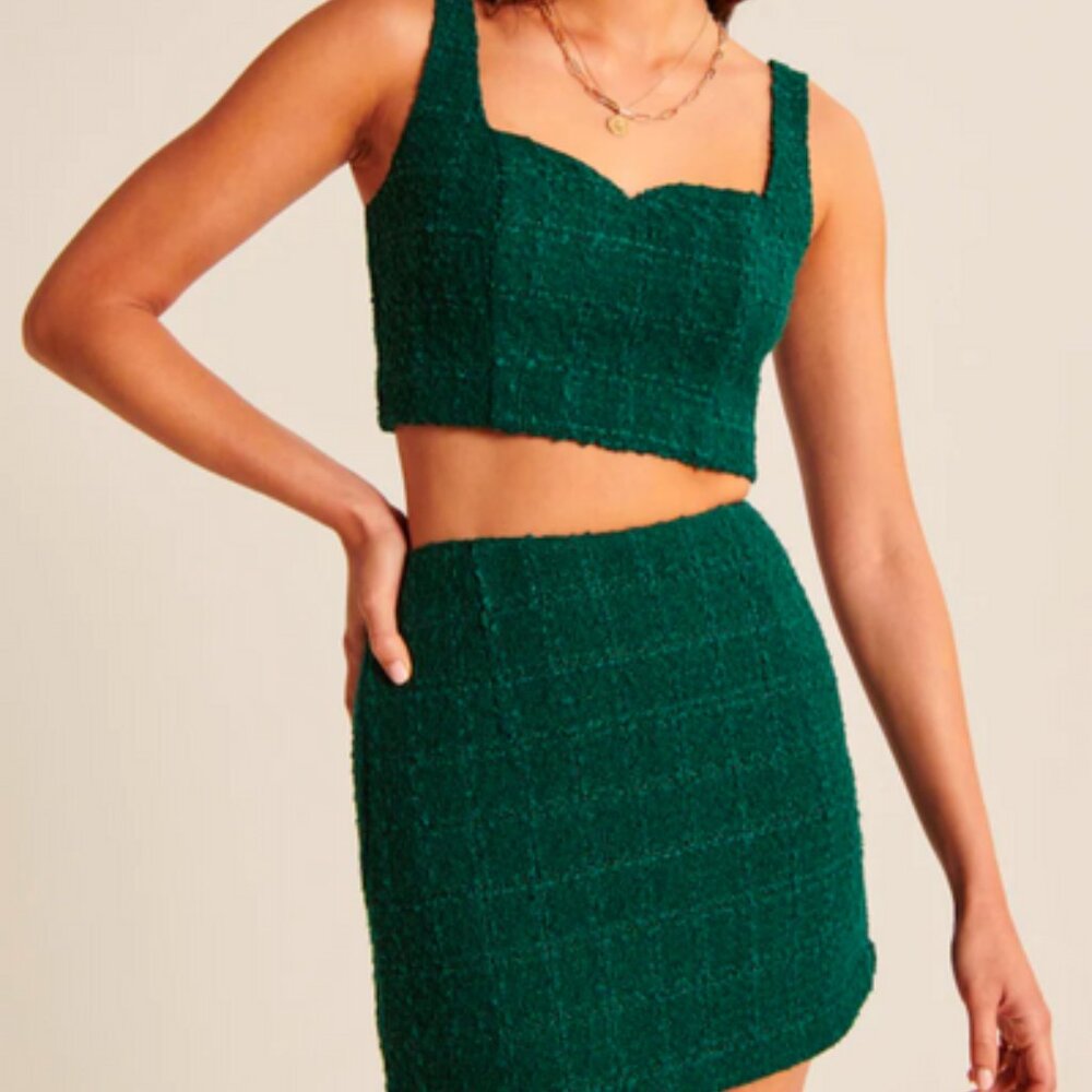 Abercrombie and Fitch Green Tweed Tank/Skort Set